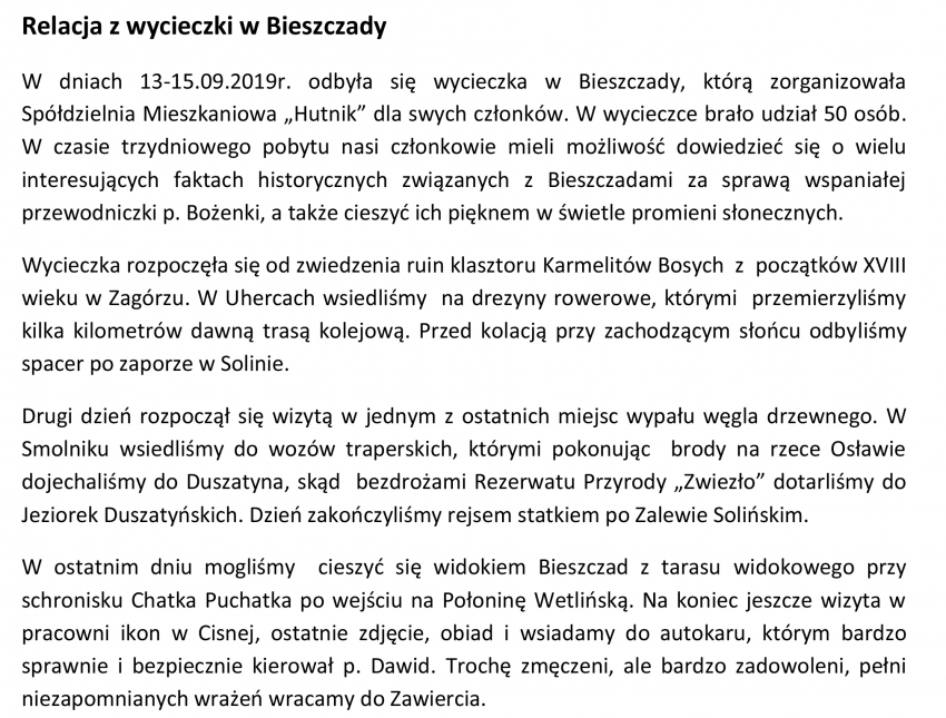 Podsumowanie wycieczki w Bieszczady