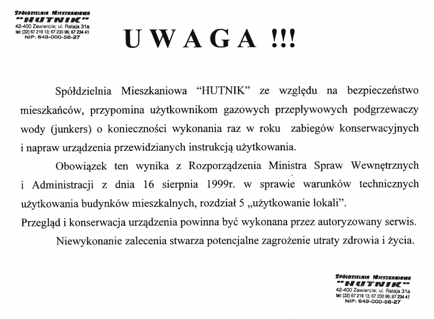 Bezpieczeństwo użytkowania piecyków gazowych