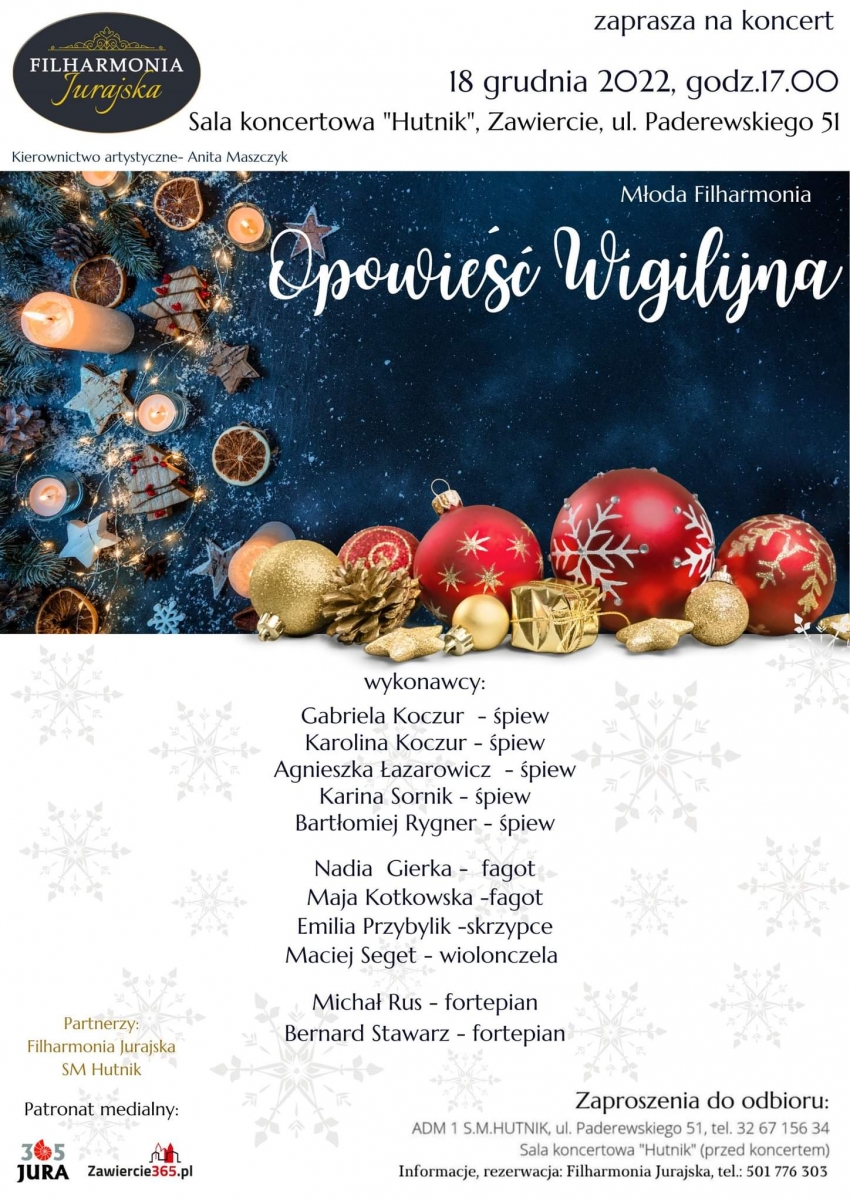 Filharmonia Jurajska zaprasza na koncert Opowieść Wigilijna