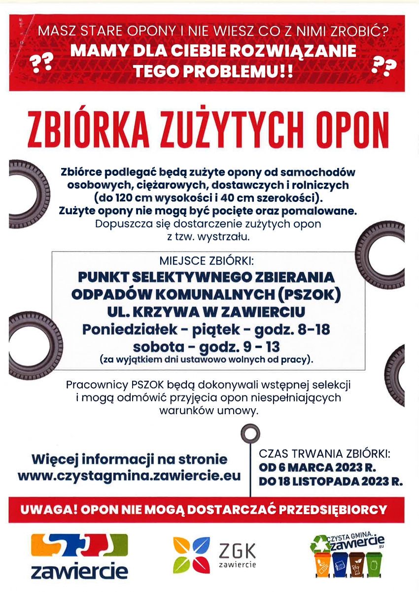 ZBIÓRKA ZUŻYTYCH OPON !